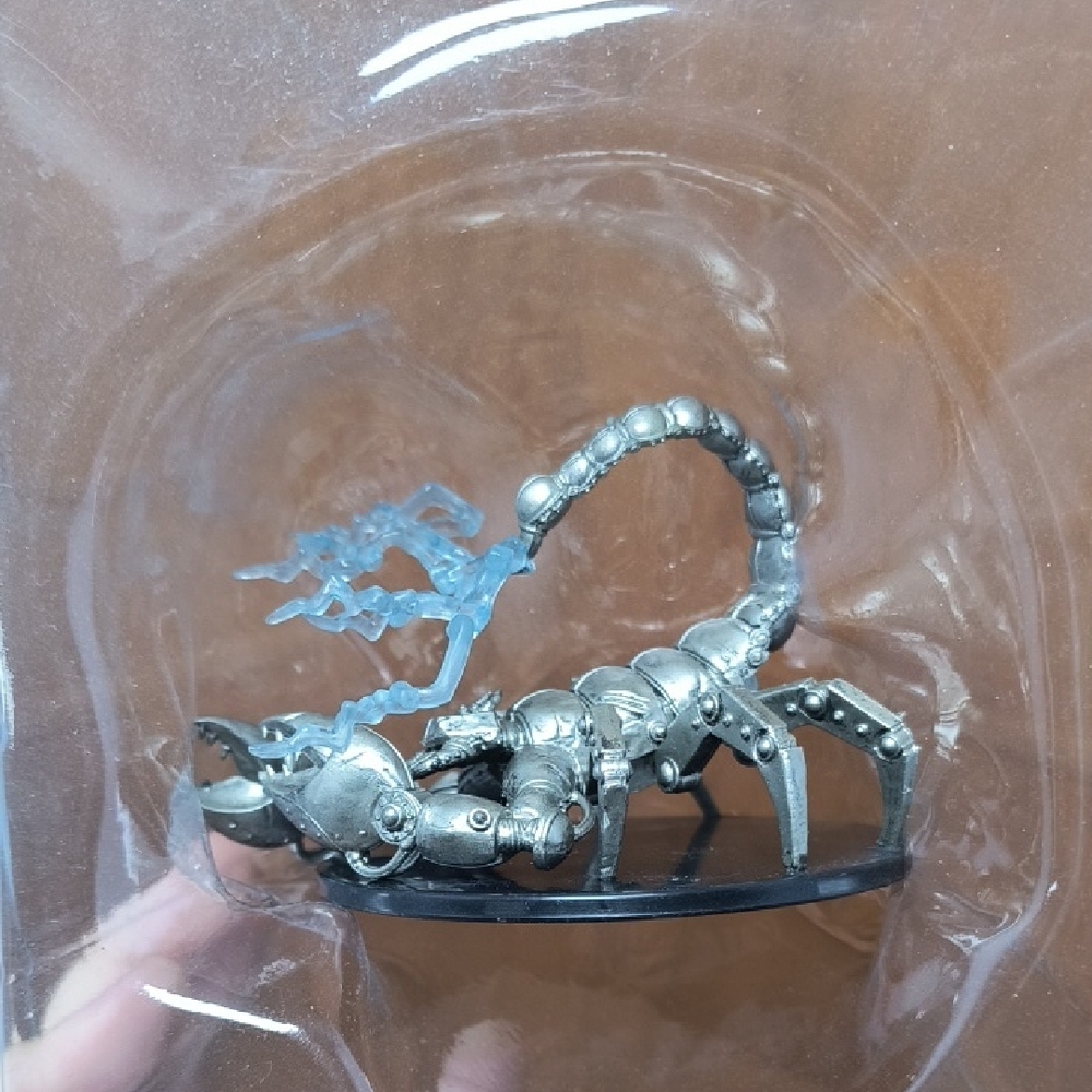 Metallic Silver Scorpion Habitat Accent with Blue Energy Effect